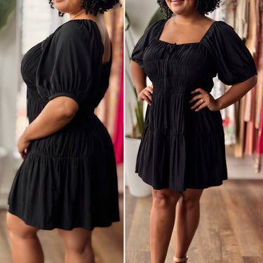 Ciao Lucia Black Flouncy Mini Dress, XLarge