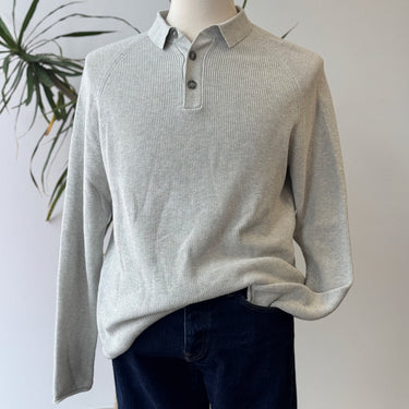 Rodd & Gunn Gray Knit Polo Sweater, Men's Large