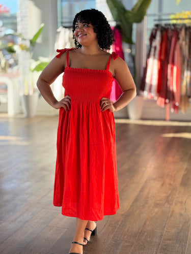 Wilfred NWT Golden Hour Linen in Poppy Red, Large