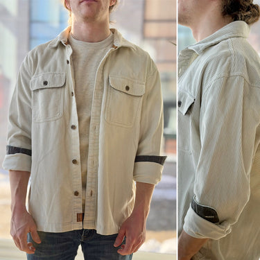 LL Bean Ecru Corduroy Shirt, Men's Large