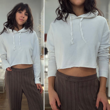 Reformation Raw Hem Cropped Hoodie, Medium