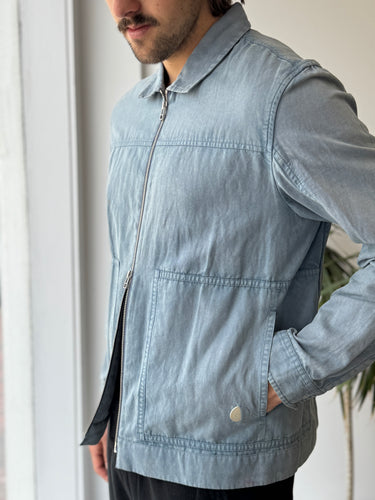Folk Raft Cotton-Linen Zip Up Jacket, Men's 4/Large