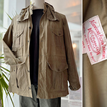 Filson Vintage Oregon Trail Tin Cloth Hooded Jacket, Men's Medium