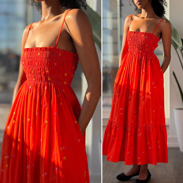 Ciao Lucia Umbria Poppy Floral Smocked Dress, Small