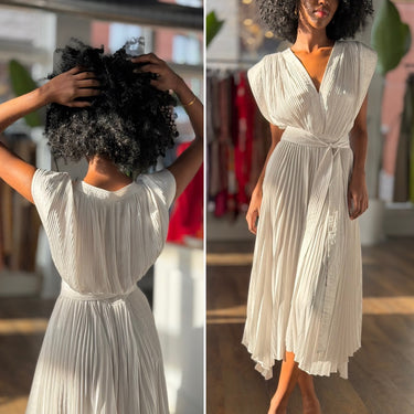 Ulla Johnson Ivory Pleated Midi Dress, 4