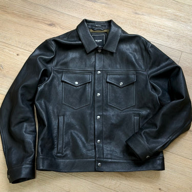 Todd Snyder Black Lambskin Dylan Jacket, Men's Large