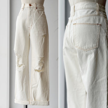 SLRVLAKE Dakota Distressed Jeans in Ecru, 26