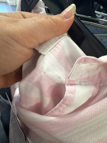 Grayson Pink & White Striped Button Up - couple tiny marks, XSmall