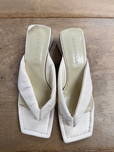 Marcella Holland Italian Leather Block Heel Sandals - AS IS, 39