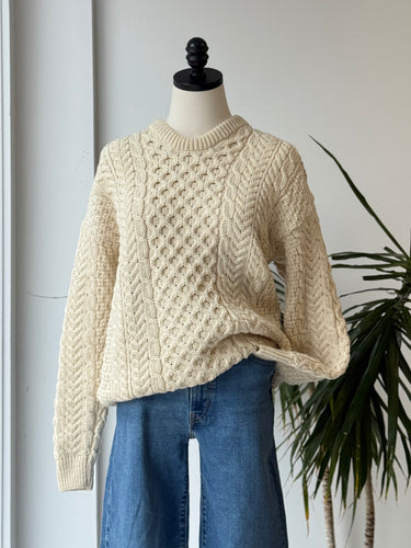 Aran Woolen Mills Irish Merino Wool Cable Knit Sweater, Small