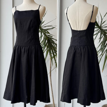 Reformation NWT Structured Linen Black Midi Dress, 4