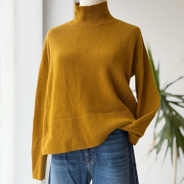 Everlane Ochre Cashmere Mock Neck Sweater, Small