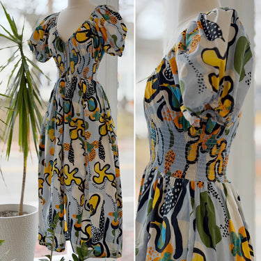 La Ligne Celina Dress in Colorful Abstract Print, Small