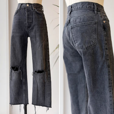 Agolde Charcoal 90's Pinch Distressed Jeans, 24