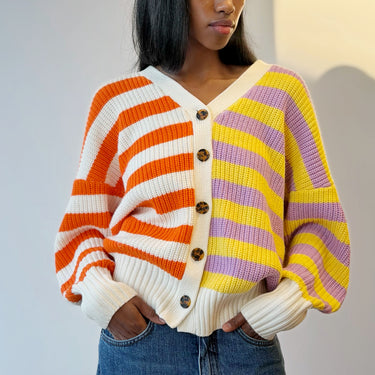 Staud Essex Striped Cardigan, Small