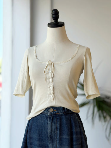 Doen AS IS Bea Cream Top, XSmall