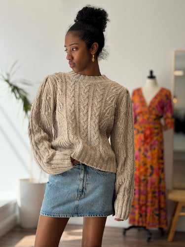 Doen Marlow Cable Knit Sweater - pilling, Small