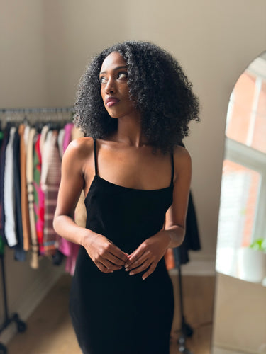 Rhode NWT Jemima Velvet Dress in Black , 0
