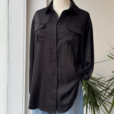 Dissh Rue Black Long Sleeve Shirt NWT Retail $129, 2