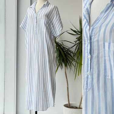 Grayson Blue Stripe Cotton Dress, 4/Large