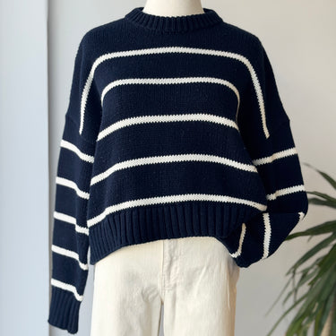 Jenni Kayne Navy & White Stripe Chloe Sweater, XSmall
