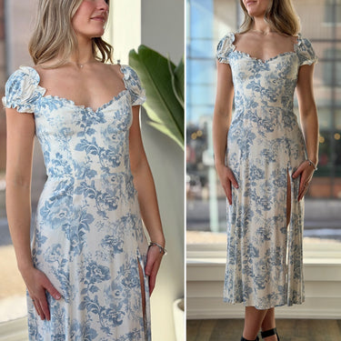 Reformation Blue Floral Dress, 2