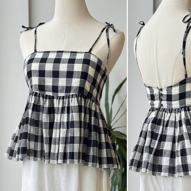 The Great NWT Plaid Babydoll Top, 0/XSmall
