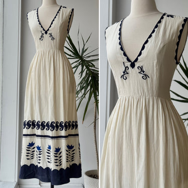 Carolina K Embroidered V Neck Dress, Small