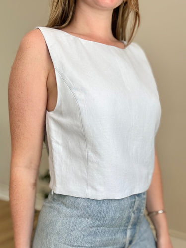 Wilfred NWT Light Blue Linen Blend Top, Medium
