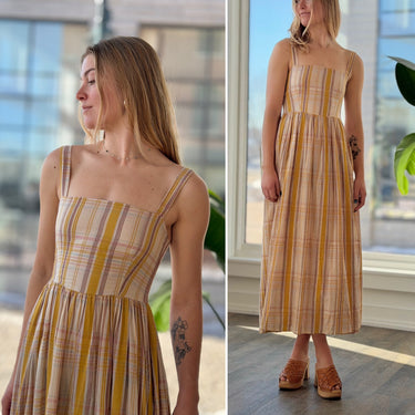 Christy Dawn Gwen Dress in Honey Plaid AS IS , Medium