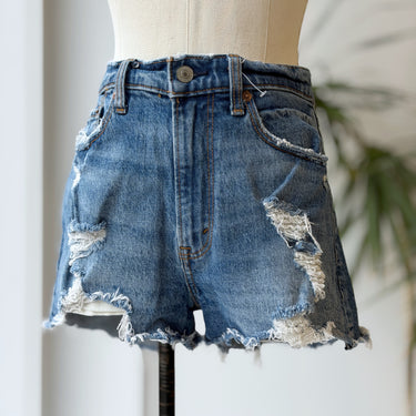 Abercrombie & Fitch Chewed Hem Mom Shorts, 27
