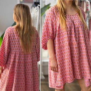 Anaak Nina Mini Floral Block Print Dress, 2 / Fits Large