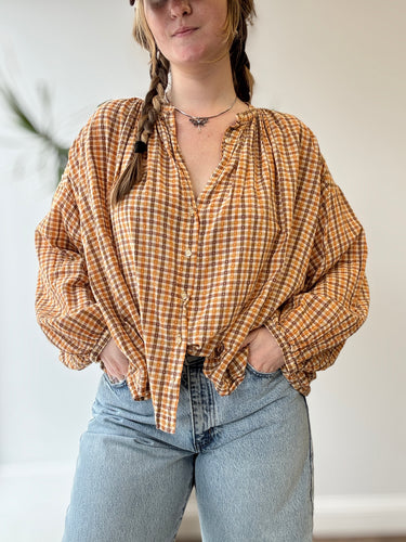 Doen Jane Plaid Blouse, Medium
