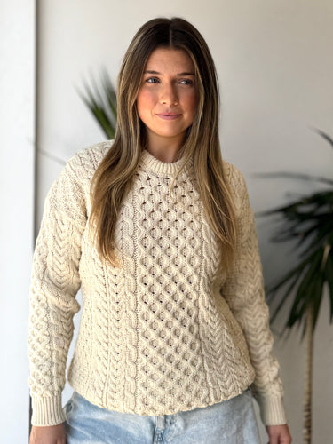 Aran Woolen Mills Irish Merino Wool Cable Knit Sweater, Small
