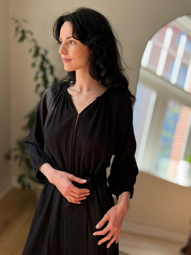 Apiece Apart Soleil Gauzy Black Jumpsuit, 4