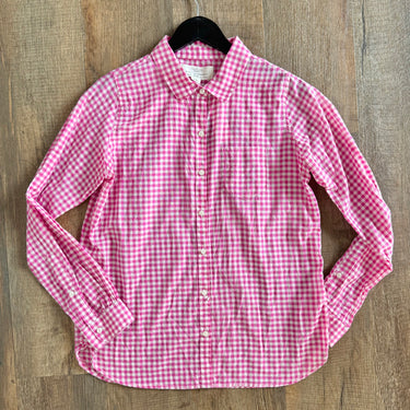 Birds of Paradis Pink Gingham Shirt, Small