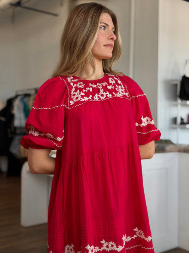 The Great Heirloom Red Rose Dress AS IS, Small