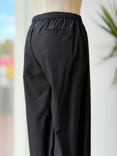 Suzie Kondo NWT Delos Solid Cotton Poplin Pants in Black, Small