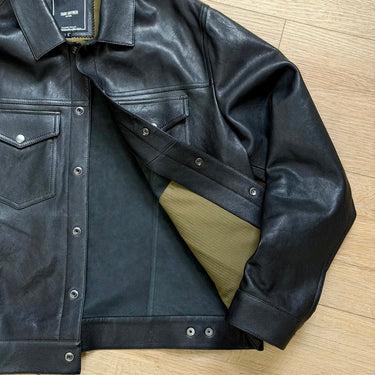 Todd Snyder Black Lambskin Dylan Jacket, Men's Large