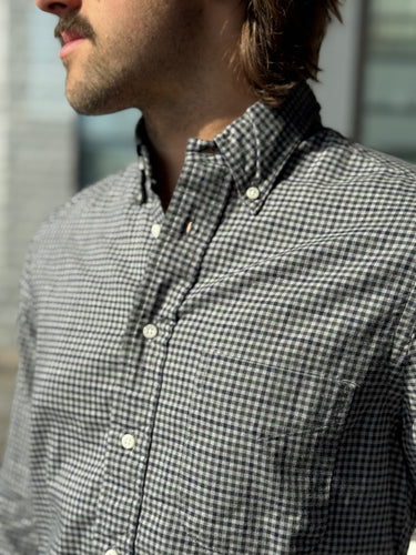 Gitman Bro's Grey Plaid Shirt, Men's Medium