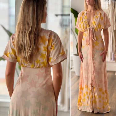 Mara Hoffman Star Blast Print Peachy Pink Dress NWT $312, 4