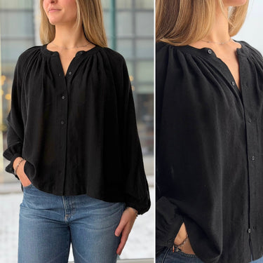 Jenni Kayne Black Viscose/Wool Blouse, Small