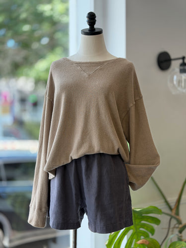 CP Shades Cocoa Terry Cloth Sweatshirt, S/M