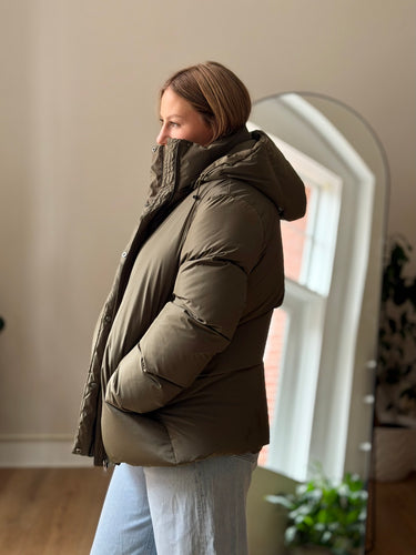 Jenni Kayne Green Resistant Down Puffer Jacket- AS IS , XXSmall