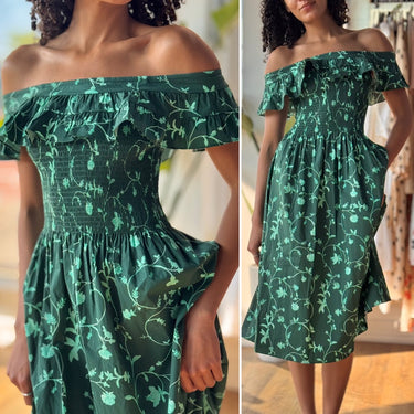 Hill House Akilah Nap Dress in Emerald Botanical, XXSmall