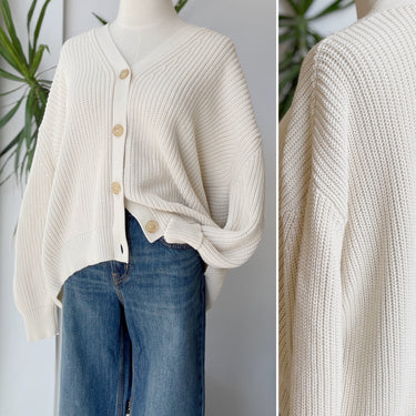 Jenni Kayne Cotton Cocoon Cardigan in Ivory, Small