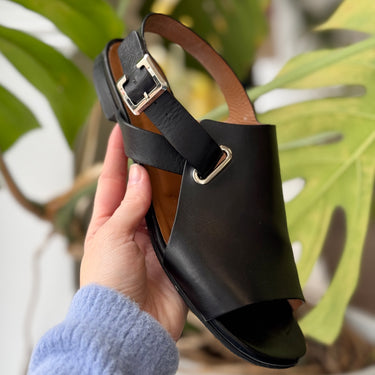 Clergerie Black Kitten Heel Sandals, 38.5