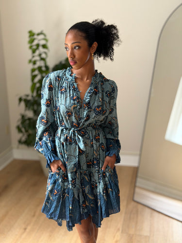 ulla johnson blue dress Ulla Johnson | Women's Freesia Wedding Guest Gown in Blue Open Back Silk Dress - Size 4 | Black Tie Dress | Evening Dress main image 1