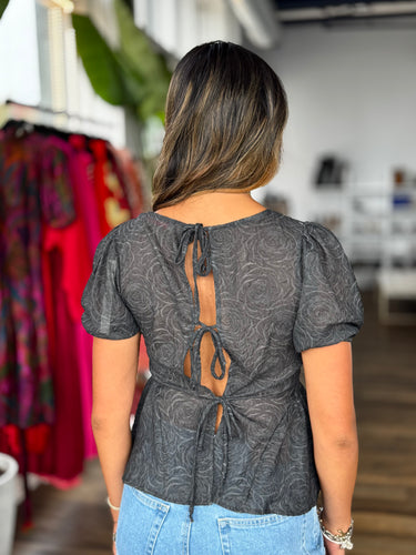 Lisa Says Gah Petra Tie Back Blouse, XS