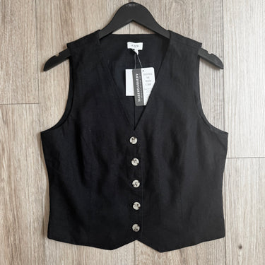 J. Crew NWT Black Linen-Blend Vest Top, 8